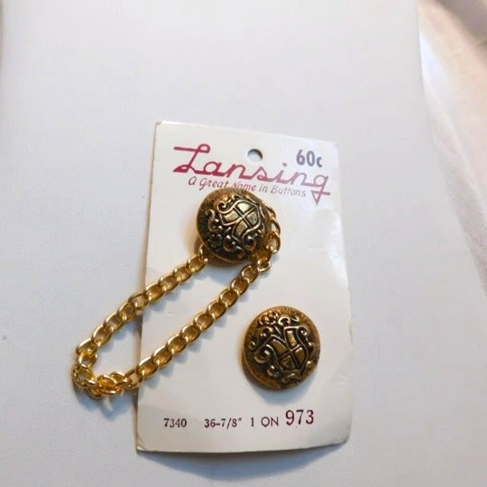 Vintage Lansing Coat of Arms Sewing Button